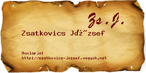 Zsatkovics József névjegykártya